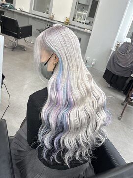 シェイロ(Cielro) ハイトーンデザインカラー/ホワイトカラー×イヤリングオーロラ