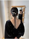 編み込み巻き下ろし◎ロングヘアタイトアレンジパーティーヘア