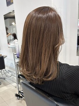 ブリーチなしダブルカラー　ミルクティグレージュ