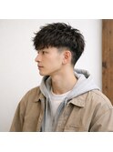 メンズツーブロックナチュラルショート　20代 30代 40代 50代