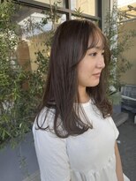 リールヘアー 大野城店(rire hair)&nbsp;オリーブベージュにふんわりレイヤーロング