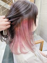 デイズ(days)&nbsp;ピンクベージュインナーカラー☆ブリーチ透明感カラー　中村清彦