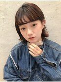 似合わせカットヌーディカラー前髪パーマ重め前髪で大人キュート