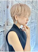 大人カジュアルショート/上品ショート/前髪なしショート