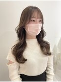 【 YOKE 】マロンベージュ顔まわりレイヤー小顔パッツン