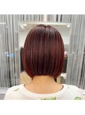 カシスカラー♪ぱつっとボブ☆20代30代40代おすすめヘアスタイル