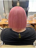 白×ピンク20代30代40代ハイライトブリーチダブルカラー立川