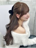 ☆ハーフアップで可愛いお顔まわりカット 小顔ヘア☆