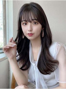 ラルユー 金山(LallYou) 後れ毛が可愛い顔周りハイレイヤーロングチェリーブラウン