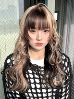 アドネ プライム(adne prime)&nbsp;ホワイトベージュ/ブラウンブロックデザイン