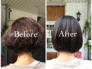 ヘアランド オズ(hair land Oz)の写真/縮毛矯正専門店で腕を磨いたStylistが、髪質に合わせてオーダーメイドに薬剤を調合!縮毛歴が長い人も満足◎