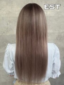エスト 大阪梅田(EST) レミー100%高級人毛/53cm☆シールエクステ60枚+ブリーチカラー
