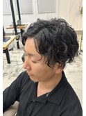 センターパートスパイラルパーマ