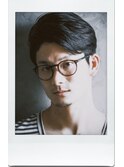 MEN'S HAIRブルーブラックパートスタイルビジネススタイル