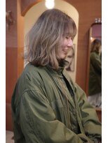 チャプター 問屋町(chapter)&nbsp;髪質改善ミルクティベージュ外はねボブケアブリーチダブルカラー