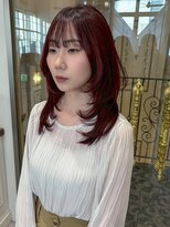 ルチア ヘア ステラ 京都店(Lucia hair stella) 顔周りミディアムレイヤーカットハッシュカット韓国京都河原町