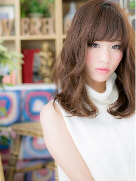 カバーヘア イヴ 戸頭店(COVER HAIR EVE) ■斜めバングx外国人風カール小顔セミディ8-10戸頭10代20代30代