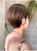ショート骨格補正カット丸みマッシュ大人ハンサムショート