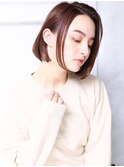 大人可愛い小顔美髪ツヤ髪前髪なしショートぶつ切りボブA3