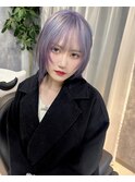 ラベンダーカラー×ウルフボブ