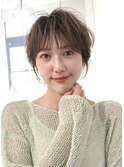 丸型ピンクブラウン美髪エアリーロングベリーショート［大宮］