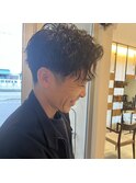 メンズツイストスパイラルセンターパート