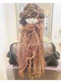 ヘアセット　編みおろし　メイク　成人式　着付け