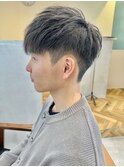 ツーブロック刈り上げ束感マッシュショートビジネスメンズヘア