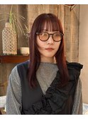 チェリーレッド×顔周りレイヤー