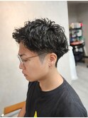 ランダムパーマ×スパイキーショート