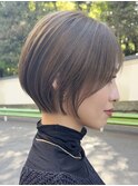 大人ショートボブくびれショートヘア顔周りレイヤーカット50代◆