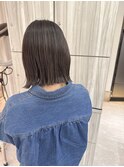 シークレットハイライト　オリーブグレージュ　ボブ