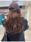 透明感ニュアンスブラウンカラーブリーチなしワンカラー大阪