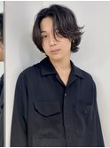 センターパート　ニュアンスパーマ　ナチュラルパーマ　MOMO
