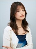 シースルーバング顔周りレイヤーカット愛されフェミニンロング