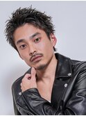 スパイキーショート/アップバング/フェザーパーマ/短髪/眉毛