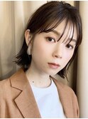 ◆外ハネボブ/ミディアム/ブリーチなし/白髪ぼかしハイライト