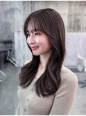 美髪韓国レイヤーイメチェン似合わせ小顔シースルーワイドバング