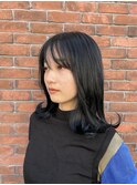 ブルーブラック裾カラー