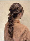 編み下ろしツインヘアセット