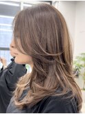 透明感ベージュ＋ワンカールレイヤー
