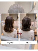 ネモカ&nbsp;白髪染めはを使わない白髪ぼかし！ミディアムレイヤーと相性抜群