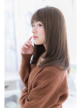 ヘアアンドビューティー ミック(Hair & Beauty miq) 万人ウケ♪斜めバング×ワンカールストレートb