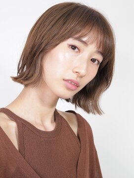 マルパマーパマーパ(marpa marpa marpa) くびれボブにチラッとインナーカラーで透明感ヌーディーカラー