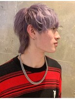 アルフレッド 平針店(alfRed)&nbsp;韓国風メンズウルフカット×ラベンダーベージュ　ハイトーン