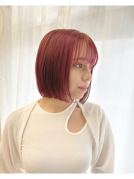 アスラン(ASLAN) 【aslan】ボブ/ワイドバング/コーラルピンク