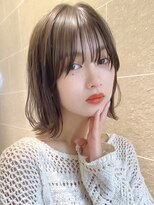 サンド 名古屋(sand)&nbsp;ボブ/レイヤーカット/髪質改善/ウェットヘア/オリーブベージュ