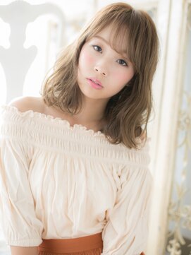 モッズ ヘア 福岡姪浜店(mod's hair) mod's姪浜/くすみカラーミルクティーベージュ小顔ミディアムh