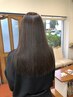 カット＋弱酸性縮毛矯正＋トリートメント￥17600