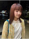 オレンジハイライトとブラウン